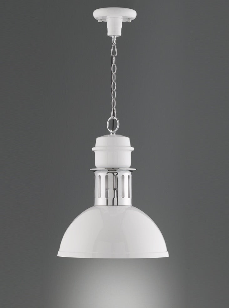 PCH122 Sassy 1 Light Pendant White (S)