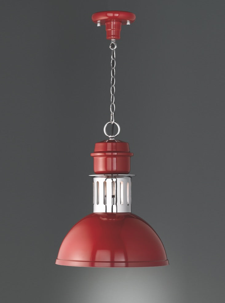 PCH124 Sassy 1 Light Pendant Burgandy (S)