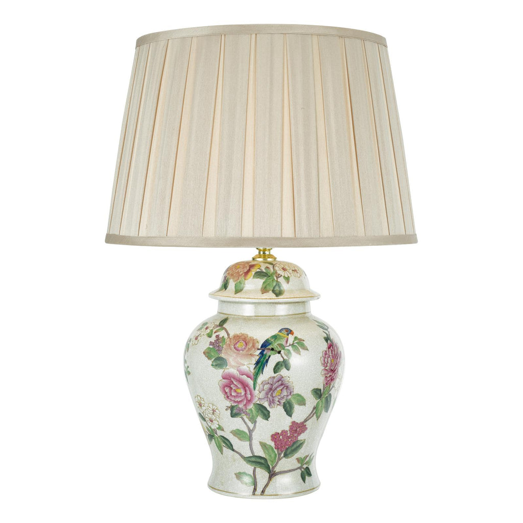 PEO4255-DEG1629 Peony Table Lamp Multi Coloured Ceramic With Shade