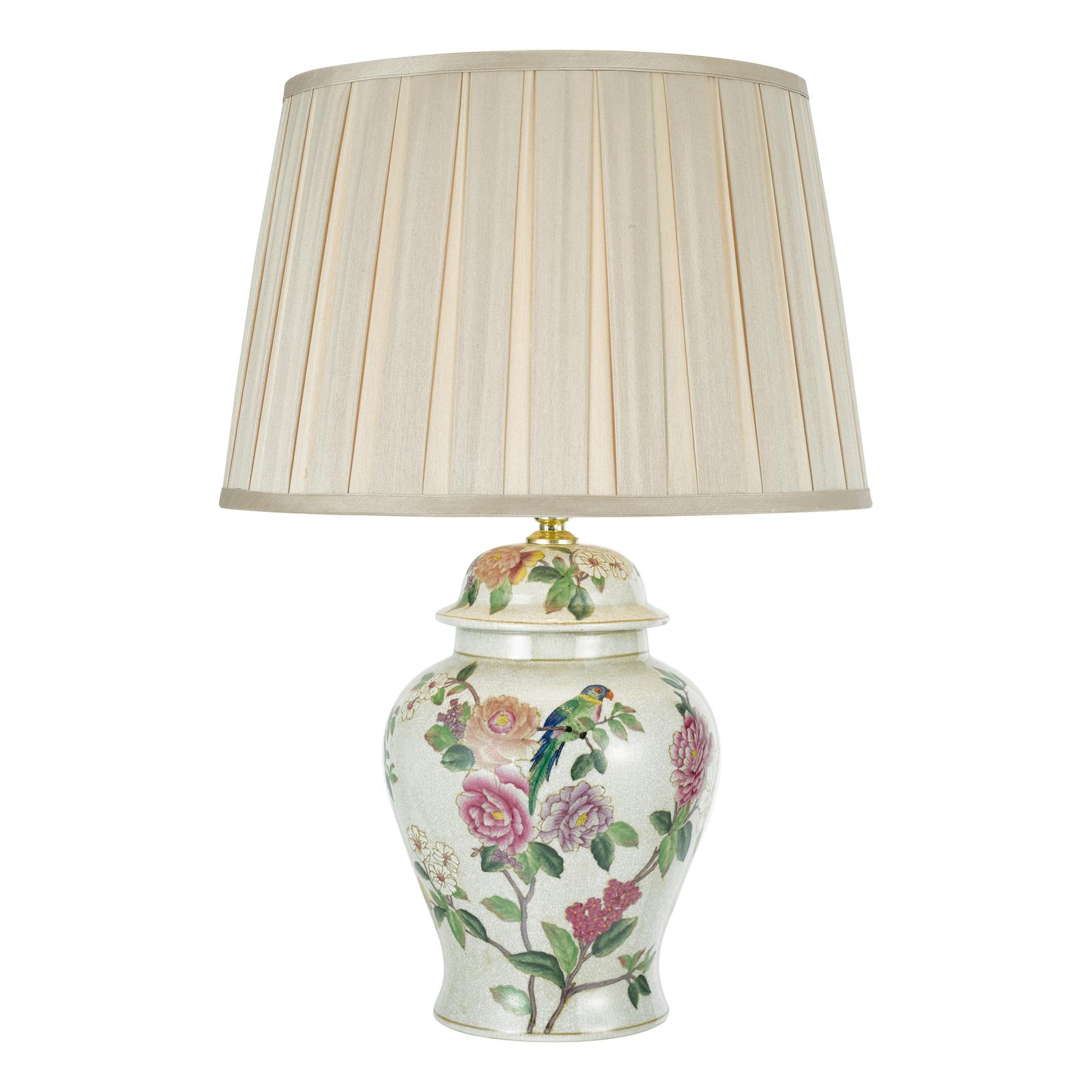 PEO4255-DEG1629 Peony Table Lamp Multi Coloured Ceramic With Shade