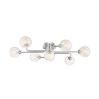 REY3450-25 Reyna 7lt Semi Flush Polished Chrome With Twisted Amber Glass