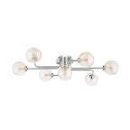 REY3450-25 Reyna 7lt Semi Flush Polished Chrome With Twisted Amber Glass
