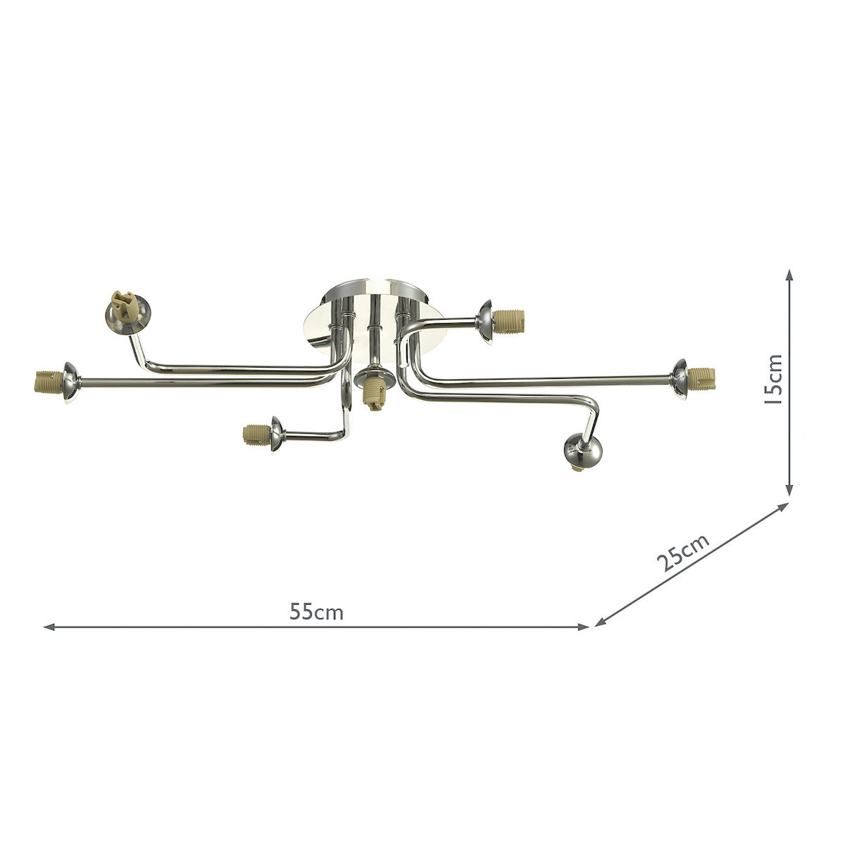 REY3450-F Reyna 7 Light Semi-Flush Chrome Fitting Only (S)