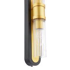 RHI0954 Rhian 2 Light Wall Light Matt Black and Ribbed Glass