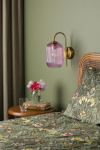 SAW6503 Sawyer Easy Fit Pendant Pink Ribbed Glass