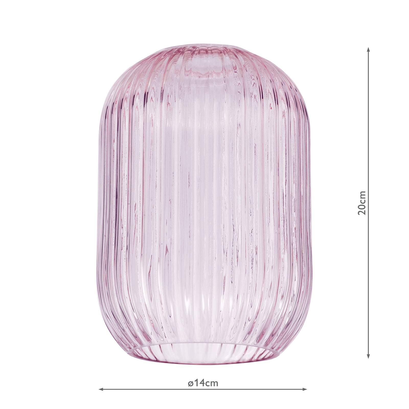 SAW6503 Sawyer Easy Fit Pendant Pink Ribbed Glass