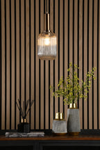 SAW6506 Sawyer Easy Fit Pendant Champagne Ribbed Glass