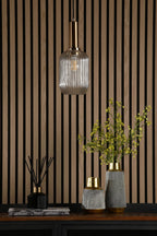 SAW6506 Sawyer Easy Fit Pendant Champagne Ribbed Glass