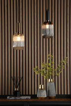SAW6506 Sawyer Easy Fit Pendant Champagne Ribbed Glass