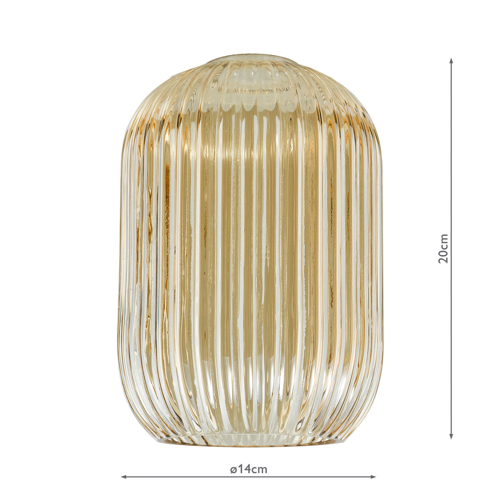 SAW6506 Sawyer Easy Fit Pendant Champagne Ribbed Glass