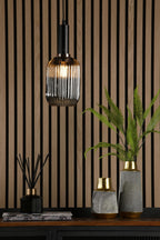 SAW6510 Sawyer Easy Fit Pendant Smoked Ribbed Glass