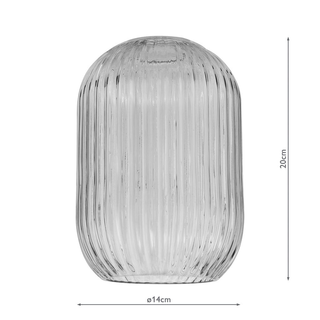 SAW6510 Sawyer Easy Fit Pendant Smoked Ribbed Glass