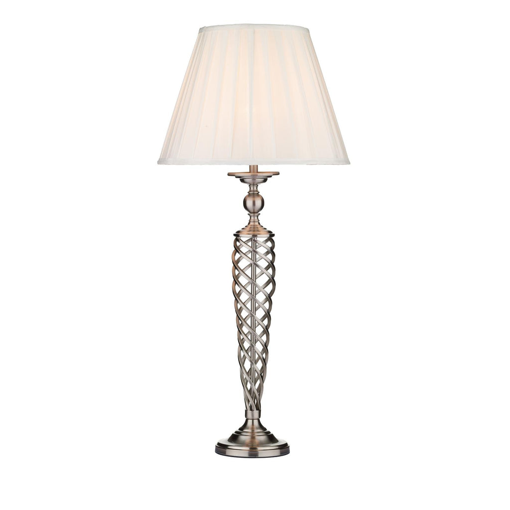 SIA4246 Siam Table Lamp Satin Chrome With Shade