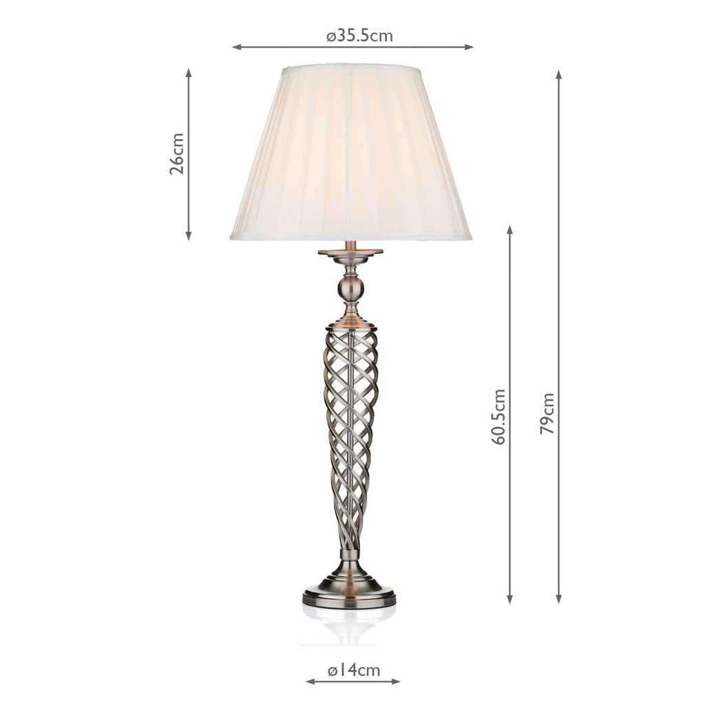 SIA4246 Siam Table Lamp Satin Chrome With Shade