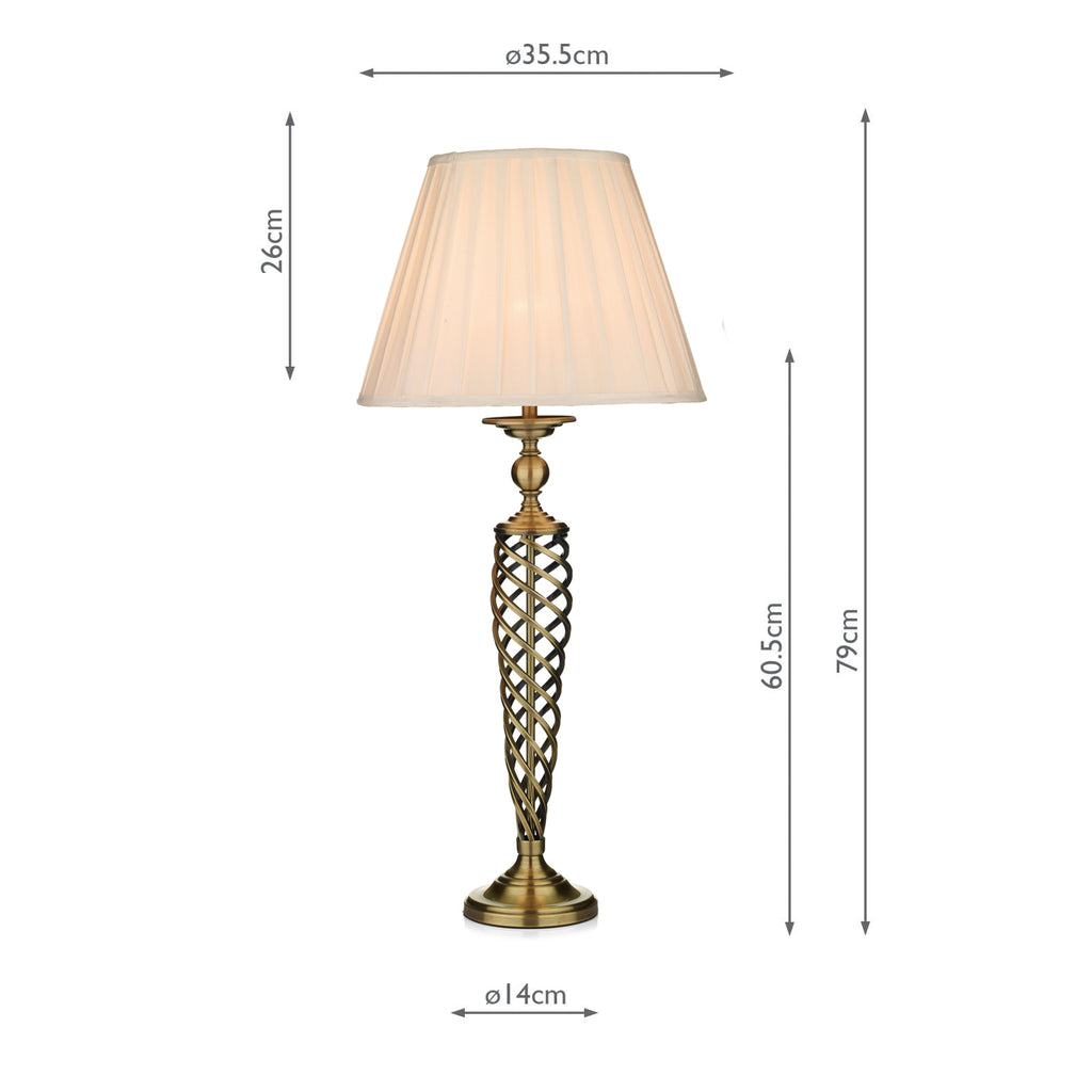SIA4275 Siam Table Lamp Antique Brass With Shade
