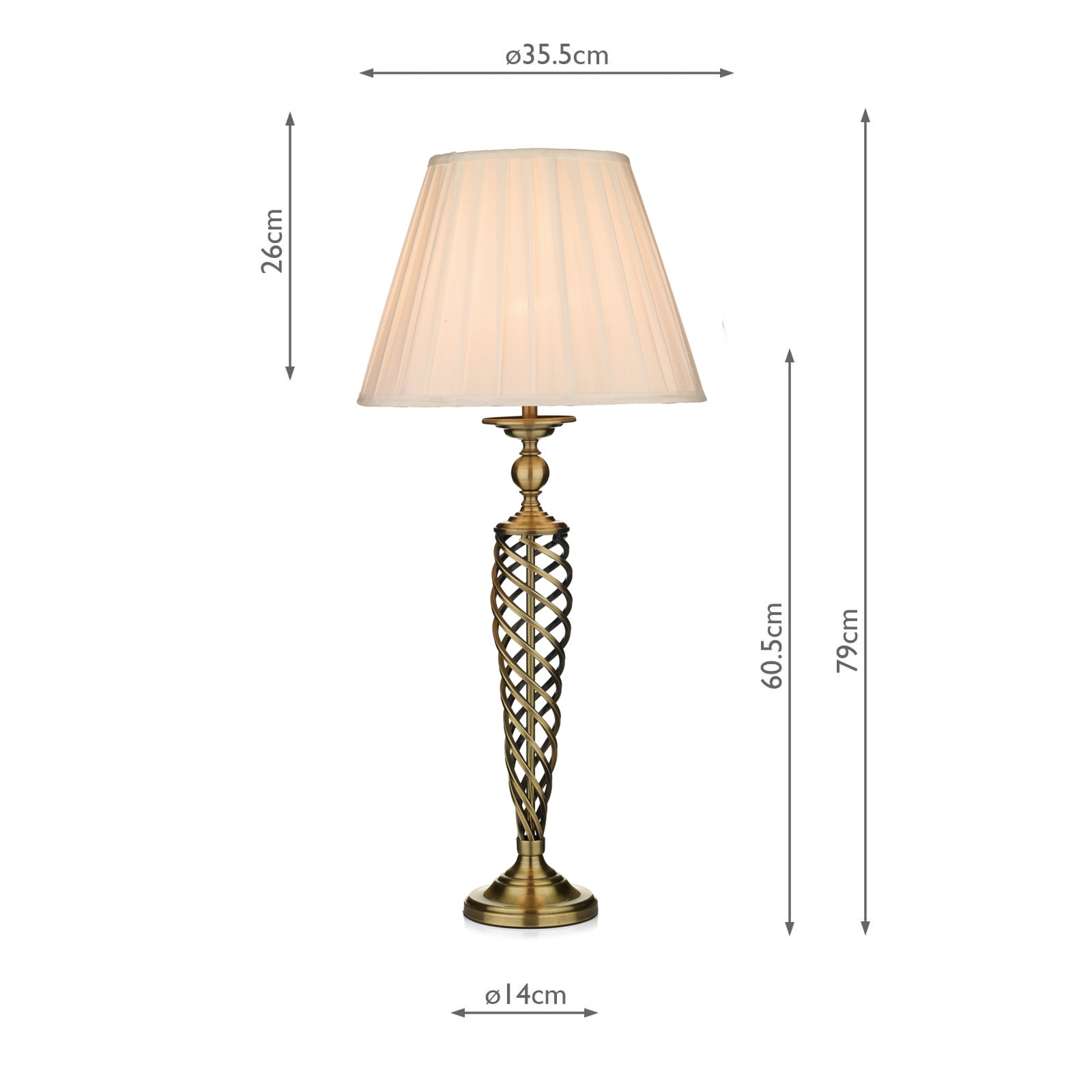 SIA4275 Siam Table Lamp Antique Brass With Shade