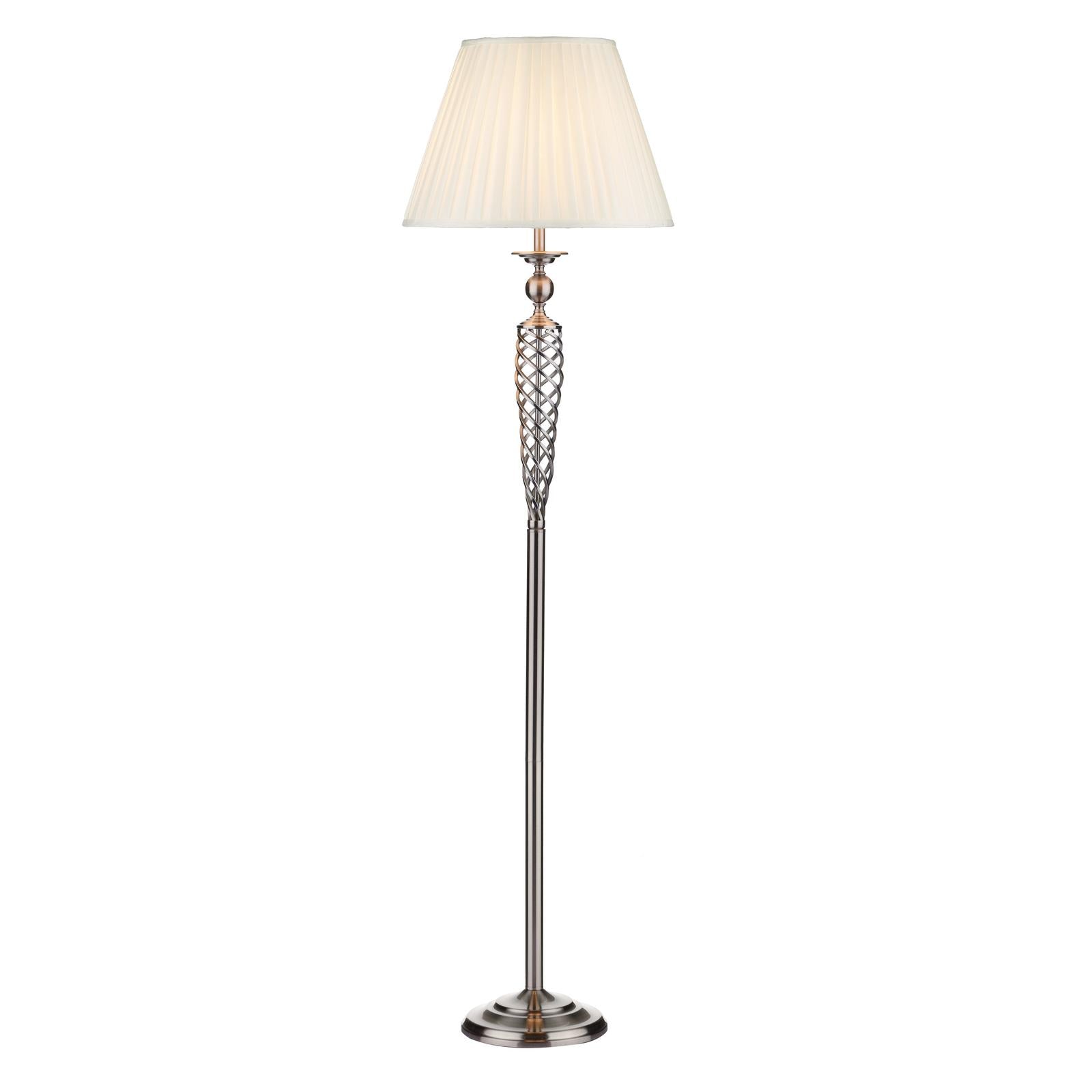 SIA4946 Siam Floor Lamp Satin Chrome With Shade