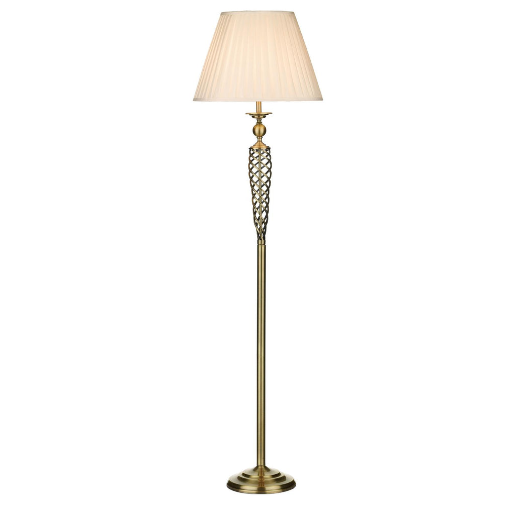 SIA4975 Siam Floor Lamp Antique Brass With Shade