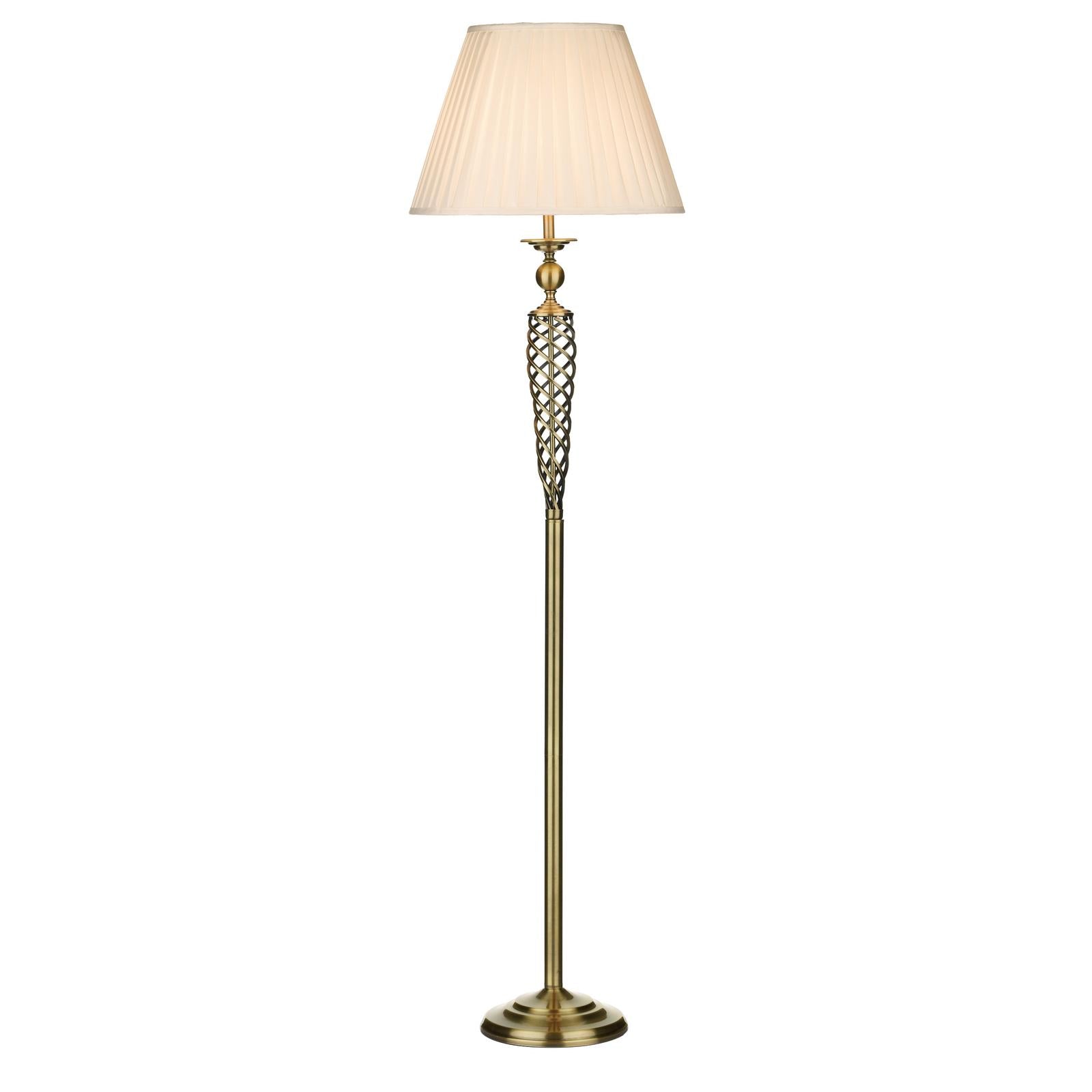 SIA4975 Siam Floor Lamp Antique Brass With Shade