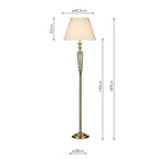 SIA4975 Siam Floor Lamp Antique Brass With Shade