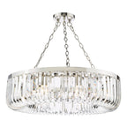 SIG0838 Sigourney 8 Light Pendant Polished Nickel and Crystal