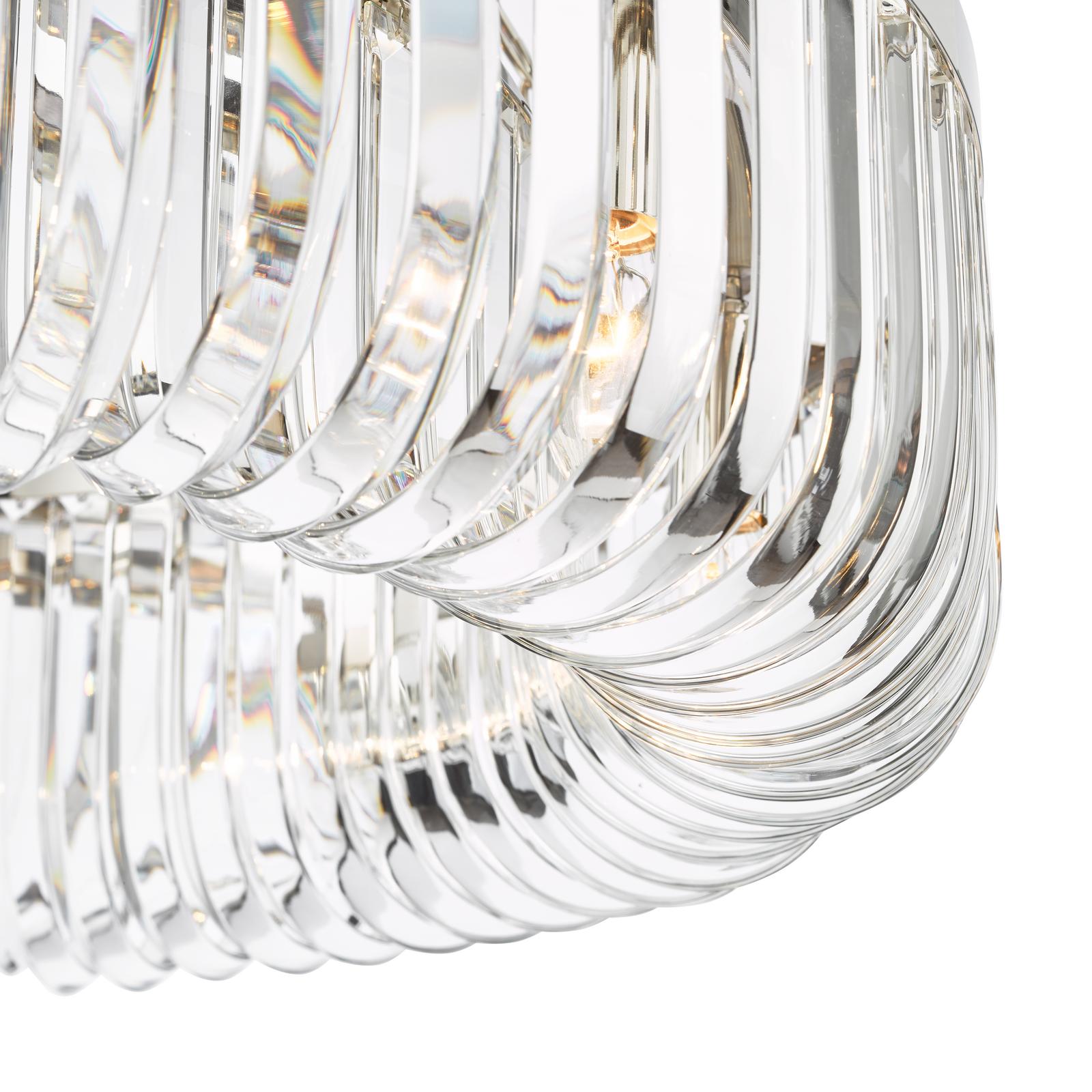 SIG0838 Sigourney 8 Light Pendant Polished Nickel and Crystal