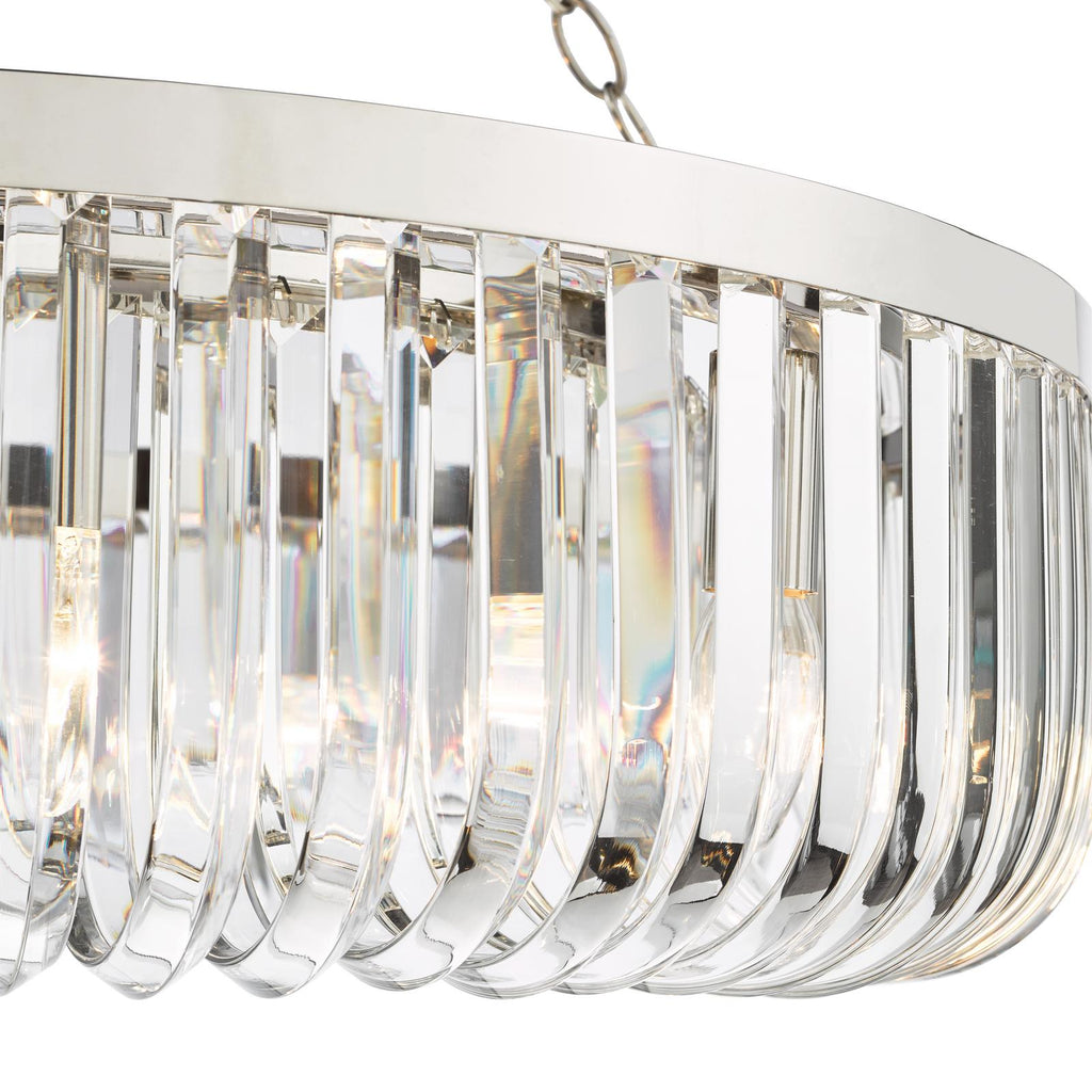 SIG0838 Sigourney 8 Light Pendant Polished Nickel and Crystal