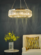 SIG0838 Sigourney 8 Light Pendant Polished Nickel and Crystal