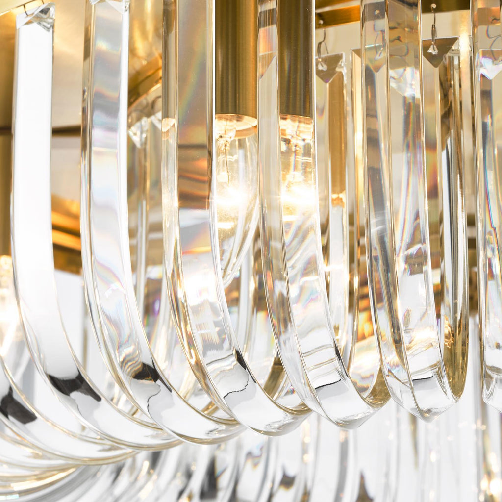 SIG6435 Sigourney 6 Light Flush Satin Gold and Crystal