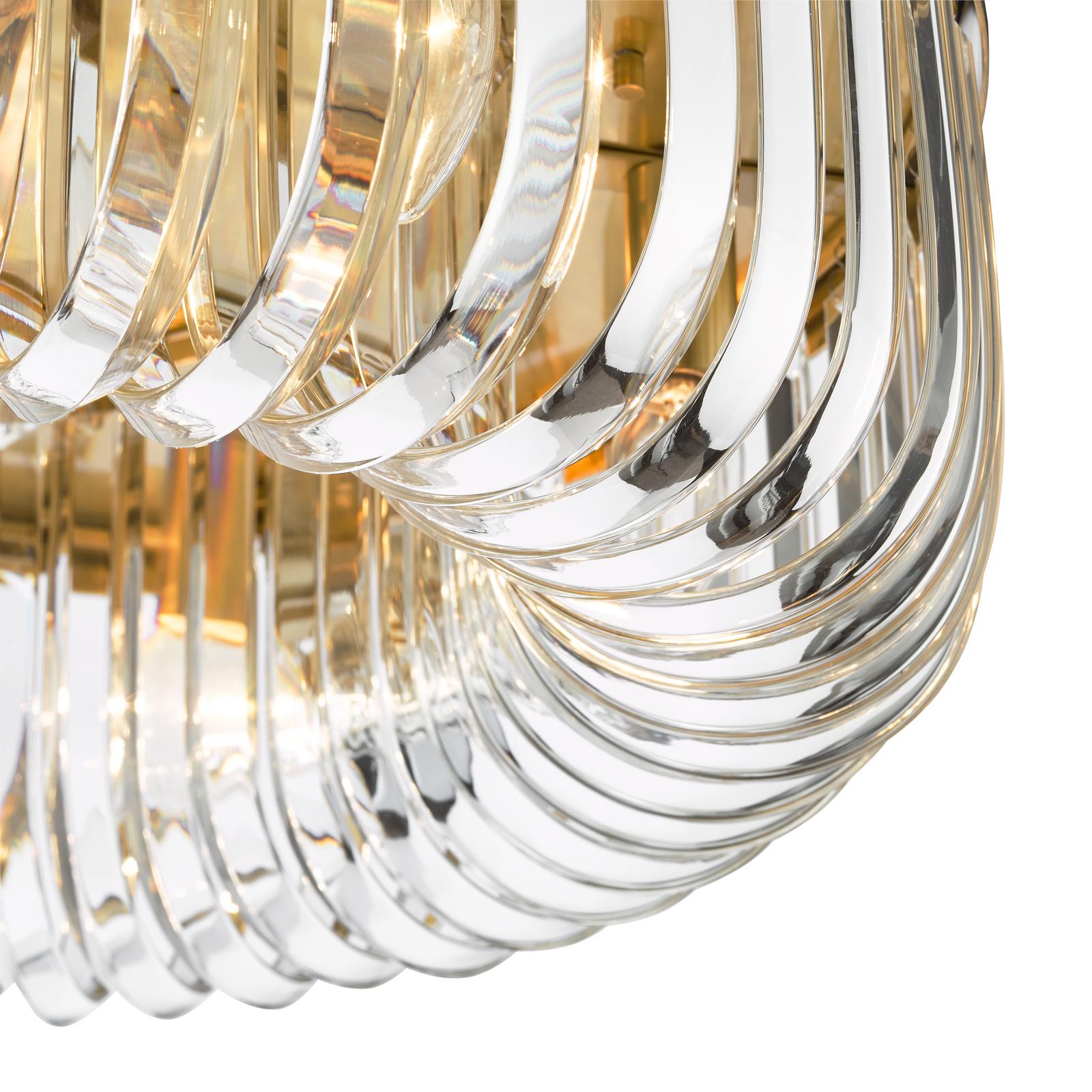 SIG6435 Sigourney 6 Light Flush Satin Gold and Crystal