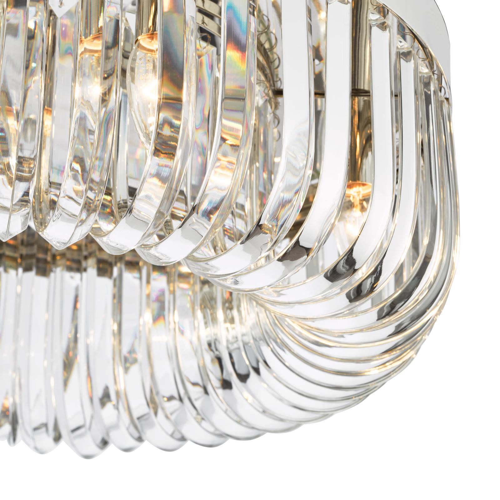 SIG6438 Sigourney 6 Light Flush Polished Nickel and Crystal