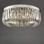 SIG6438 Sigourney 6 Light Flush Polished Nickel and Crystal