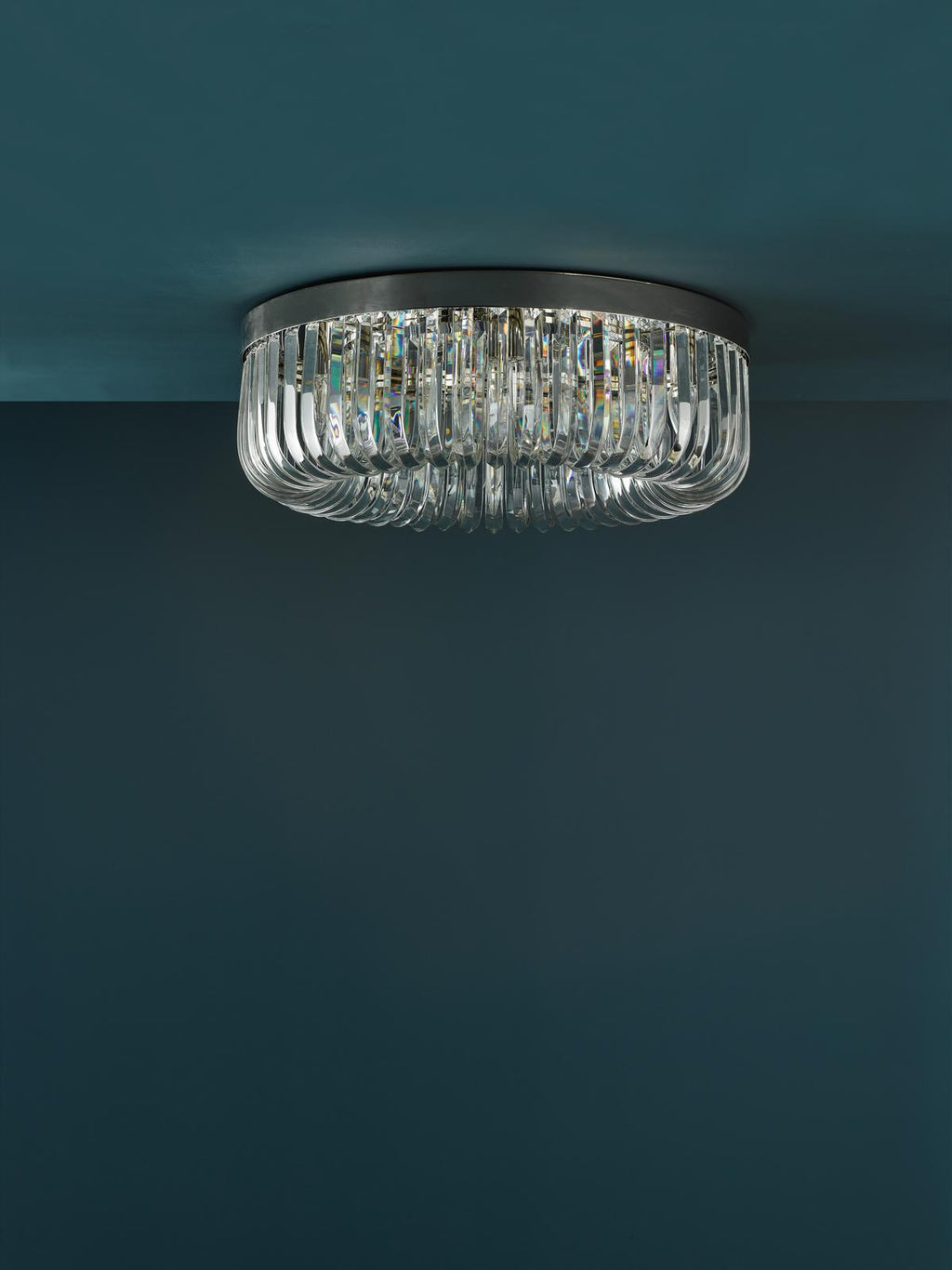 SIG6438 Sigourney 6 Light Flush Polished Nickel and Crystal
