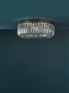 SIG6438 Sigourney 6 Light Flush Polished Nickel and Crystal