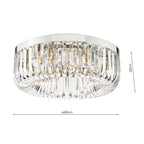 SIG6438 Sigourney 6 Light Flush Polished Nickel and Crystal