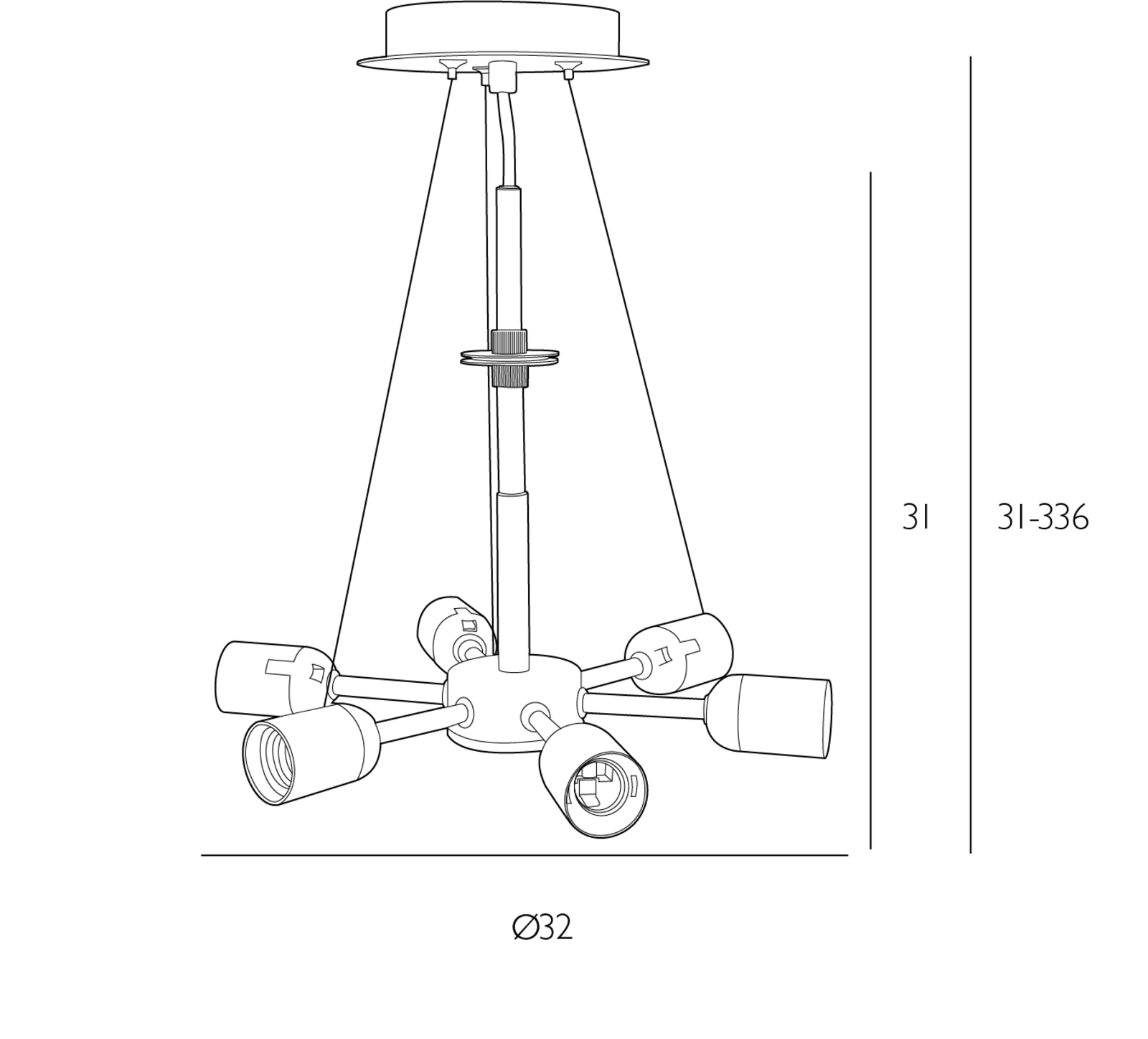 SP0650 6 Light Suspension Polished Chrome