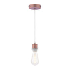 SP64 1 Light E27 Suspension Aged Copper With Clear Cable