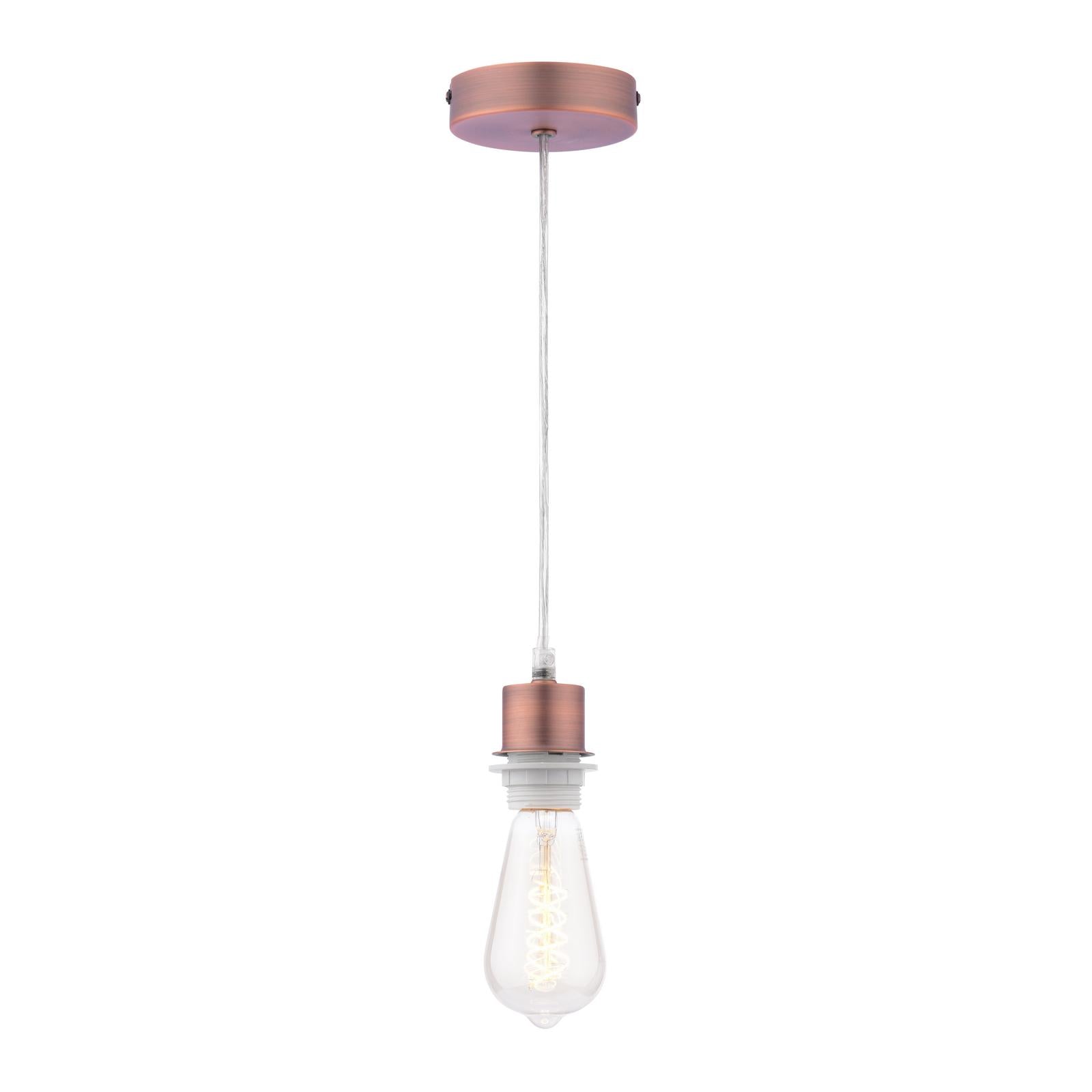 SP64 1 Light E27 Suspension Aged Copper With Clear Cable