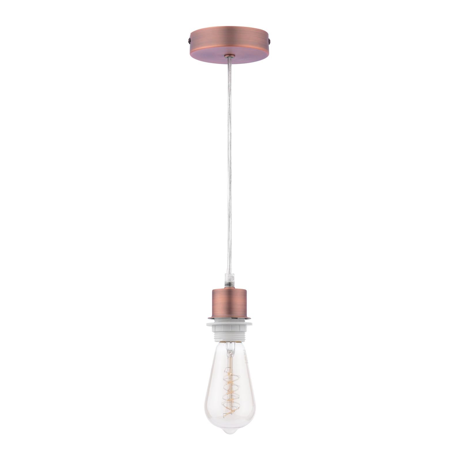SP64 1 Light E27 Suspension Aged Copper With Clear Cable