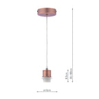 SP64 1 Light E27 Suspension Aged Copper With Clear Cable