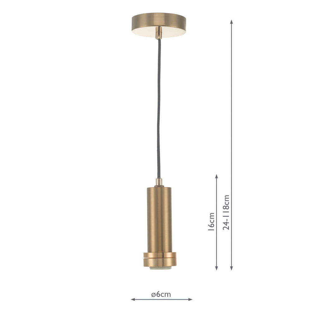 SP6563 1 Light E27 Suspension Satin Bronze