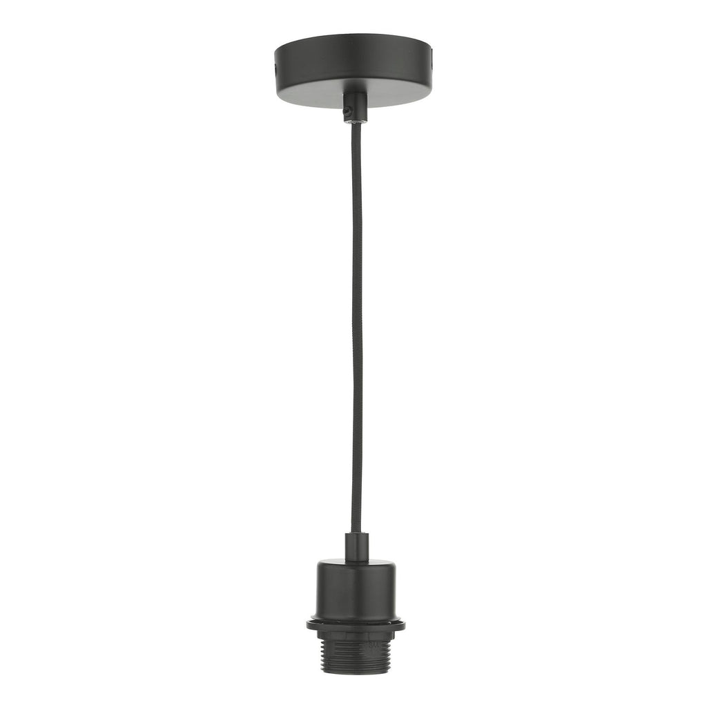 SP69 1 Light E27 Suspension Matt Black With Black Cable