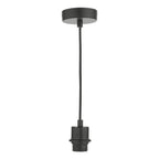 SP69 1 Light E27 Suspension Matt Black With Black Cable