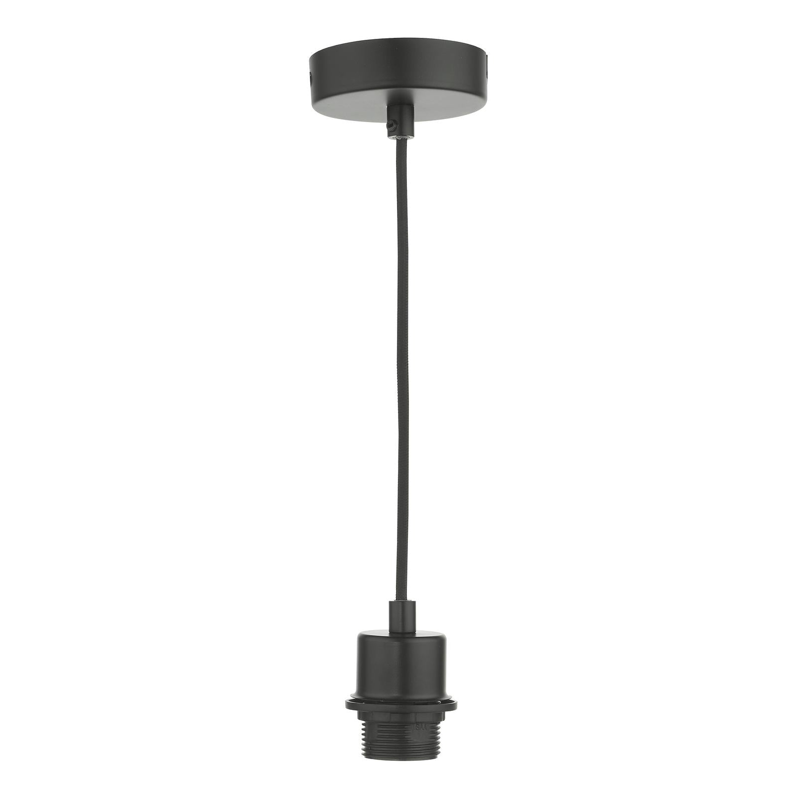 SP69 1 Light E27 Suspension Matt Black With Black Cable