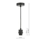 SP69 1 Light E27 Suspension Matt Black With Black Cable