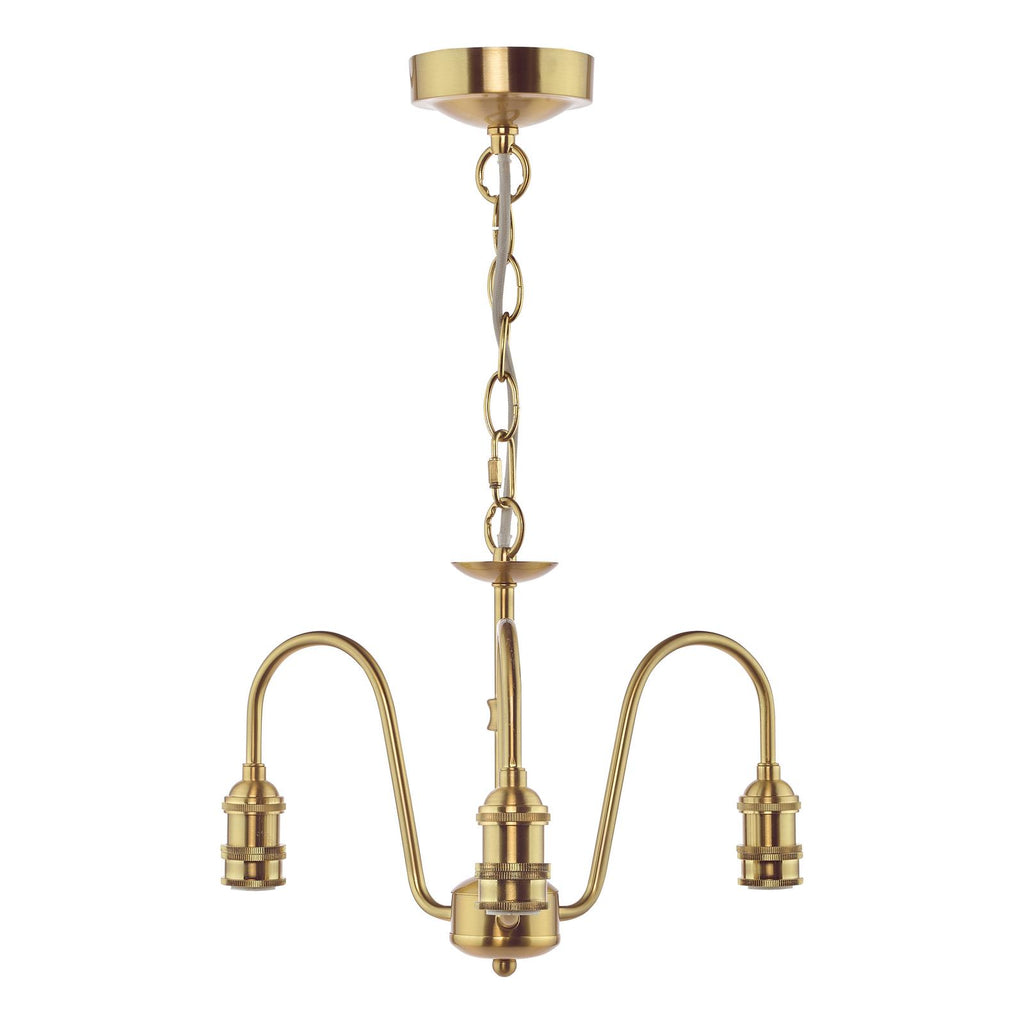 SPB0340 3 Light E14 Armed Suspension Natural Brass