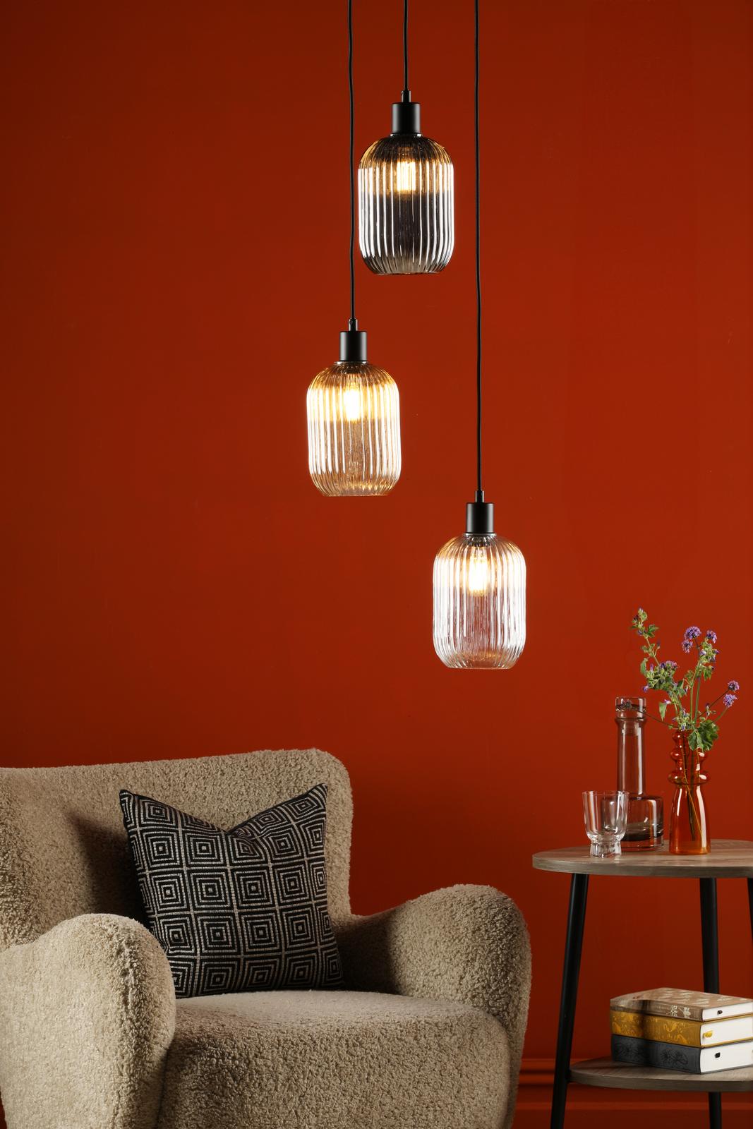 SPC0322 3 Light Suspension Matt Black