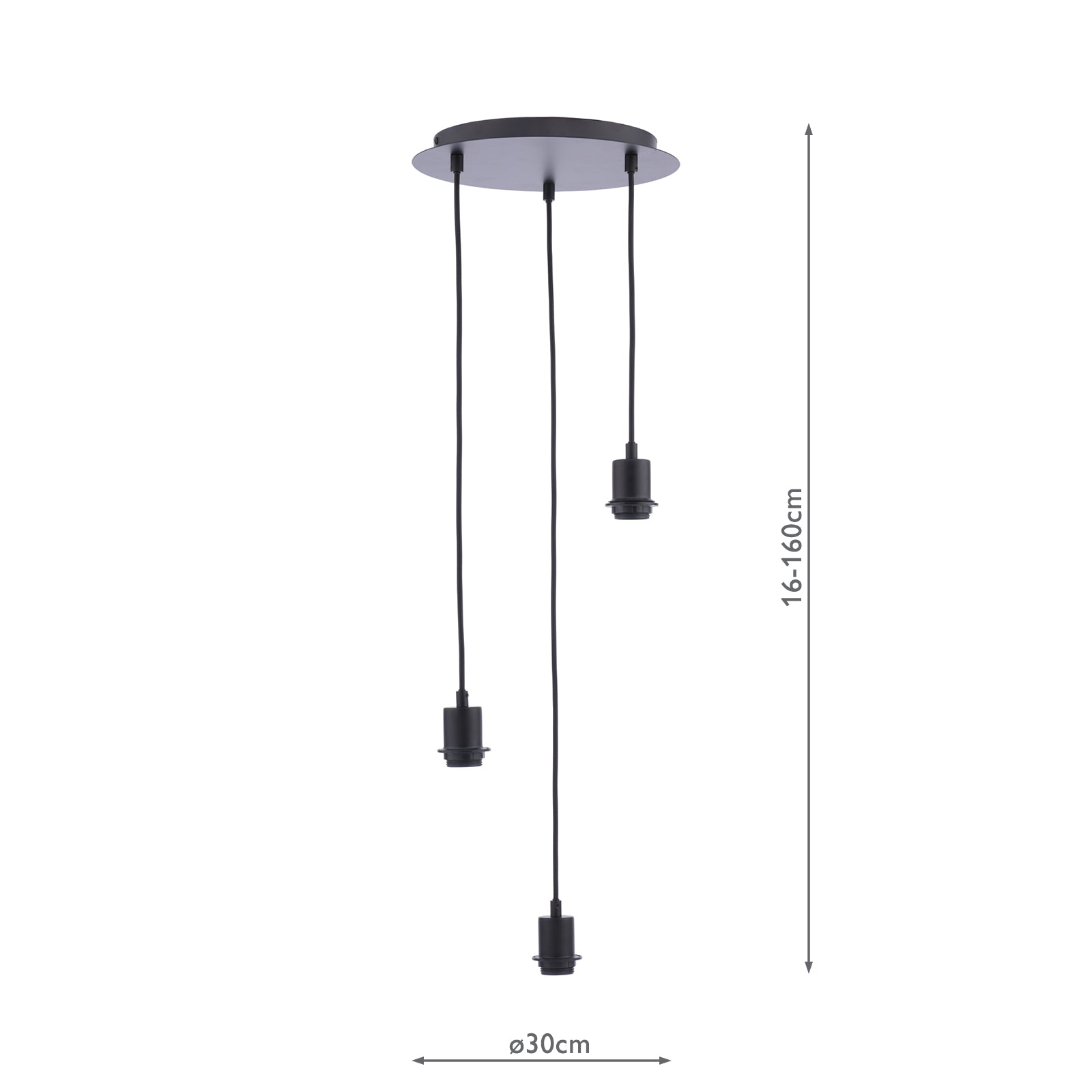 SPC0322 3 Light Suspension Matt Black