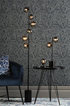 SPI4222-01 Spiral 2 Light Table Lamp Matt Black With Smoked Glass