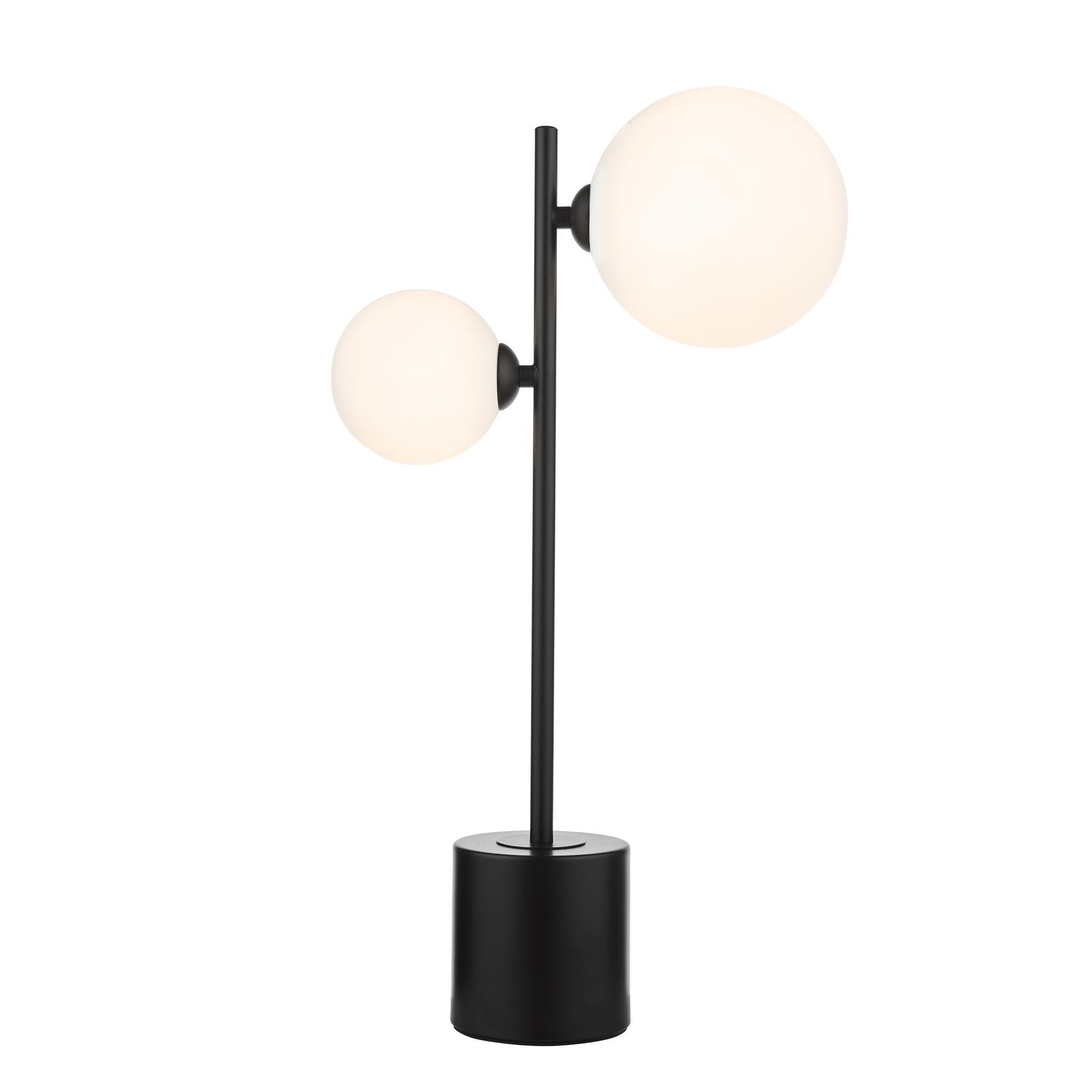 SPI4222-02-23 Spiral 2 Light Table Lamp Matt Black and Opal Glass